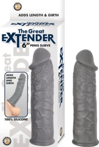Great Extender 6 Inch Grey Penis Sleeve Nasstoys