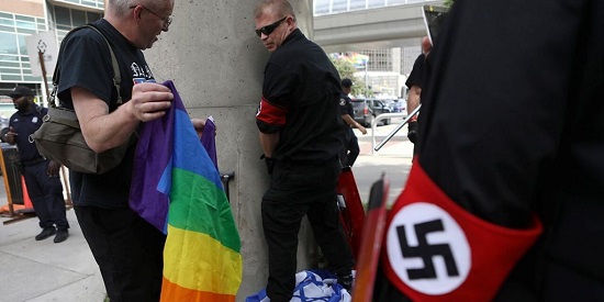 white-nationalist-urinates-on-Israeli-flag-Detroit-pride-parade-2019