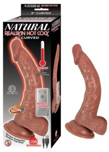 Natural Real Skin Brown 8 inch Curved Hot Cock