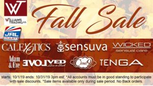 Gay News - Sex Toy News - Williams Trading Hosting Fall Sale Throughout October