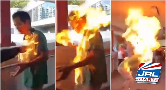 Man Set on Fire by Anti-China protesters