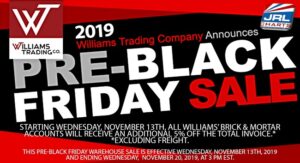 Williams Trading Co. Announce 2019 Pre-Black Friday Sale
