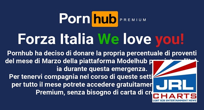 Pornhub Donates free Premium Service to Italy