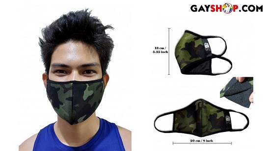 GB2 Designer Face Mask Camo Green - GayShopdotcom