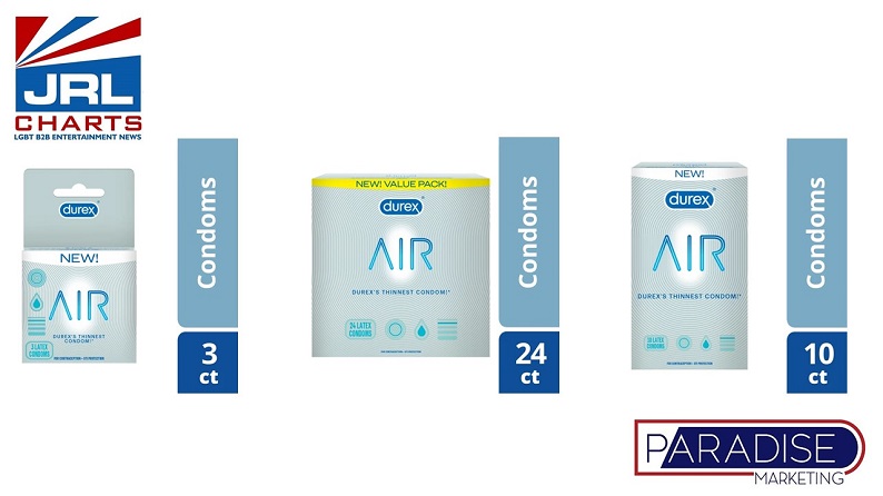 Paradise Marketing Ships NEW DUREX AIR Condoms Collection - JRL CHARTS