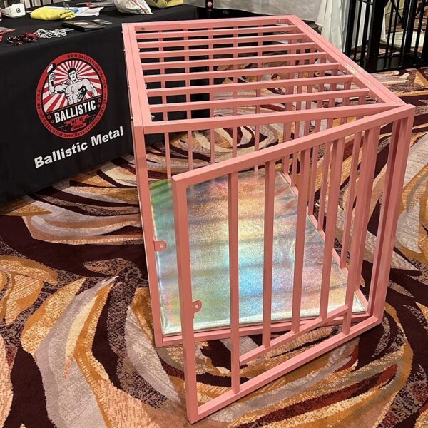 Pretty in Pink Puppy Cage Jail Cell by Ballistic Metal